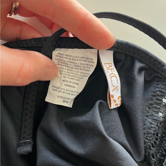 BECCA Color Play Crochet Lace One-Piece Swimsuit - Picture 9 of 9